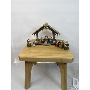 Nativity Mini Scene‎ Transpac Resin  Wood Set Of 12 Baby Jesus Religious Mary
